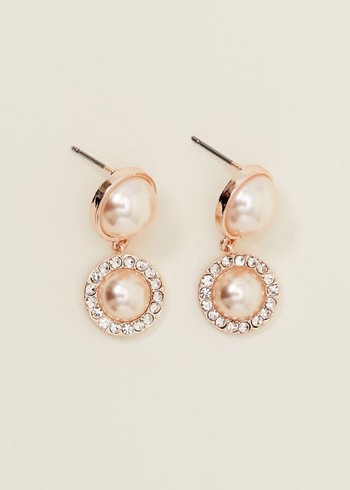 Phase Eight Pearl And Stone Drop Jewellery Rose/Gold Australia | DF5013649